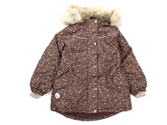 Wheat winter jacket Mathilde eggplant flowers